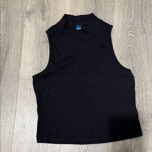 Old Navy Black Ribbed Sleeveless Mock Neck Tank